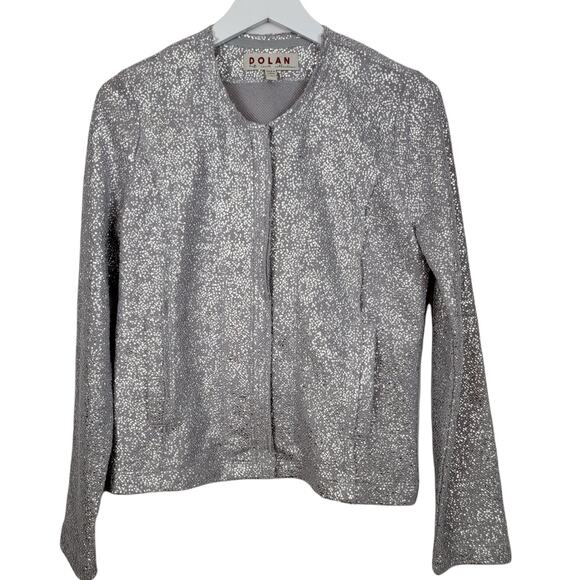 Anthropologie Dolan Left Coast Collection Silver Shimmer Zip Cardigan - Size XS - Picture 3 of 10